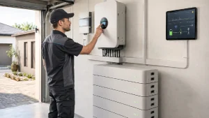 Hybrid solar systems Pretoria – LuxPower hybrid inverter with lithium battery bank installed by PFB Energy Group